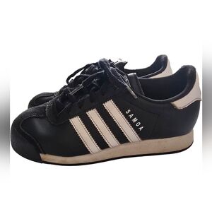 Adidas Samoa Youth Big Kid Black with White Stripes Sneakers Sz 4